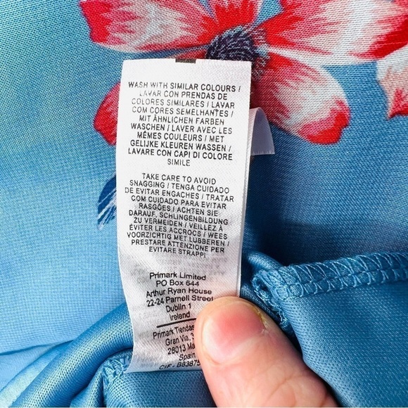 Primark Blue Floral Shift Tropical Swing Dress Size 10 - Picture 10 of 14
